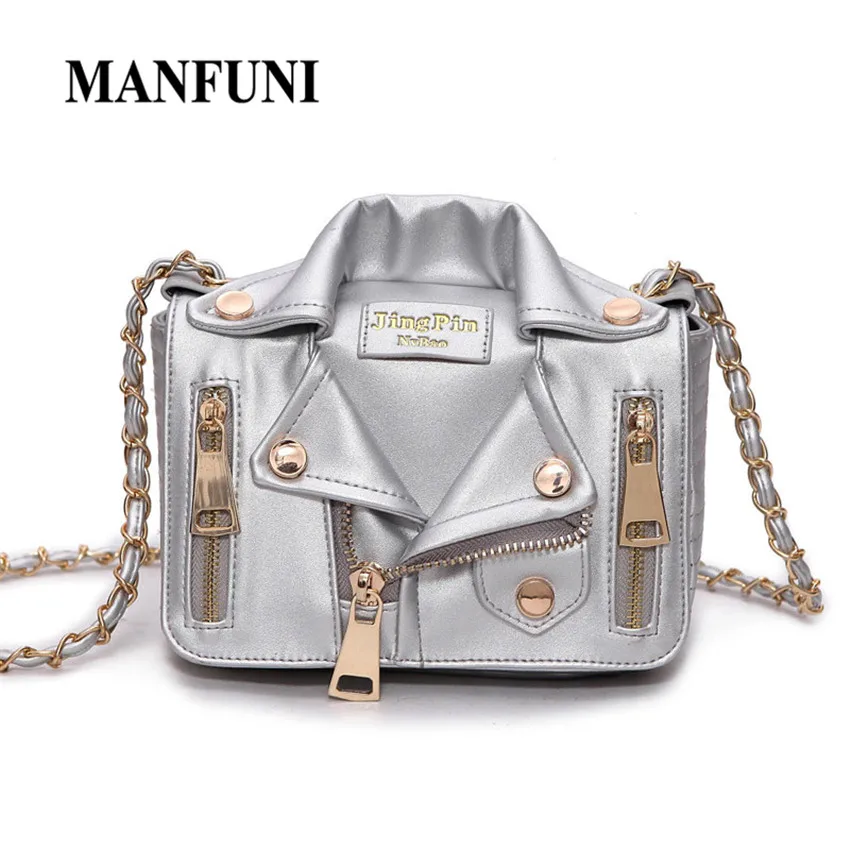 

Fashion Chains Womens Shoulder Bags Trend Rivets Ladies Crossbody Bags Jacket Women Handbags Messenger Bag Personality Silver