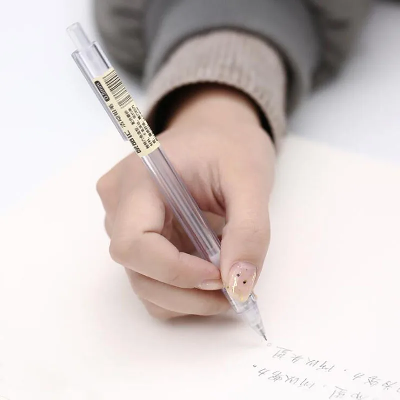 

4pcs Office Stationery Examination Activity Pencil Cute Student Pen 0.5 Mm / 0.7 Mm Push Pencil Transparent Plastic Stationery