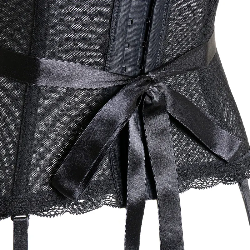 Women Sexy Steampunk Corset Overbust Bustiers Body Shapers Gothic Floral Lace Corselets Black Corsets and Bustiers with Bone