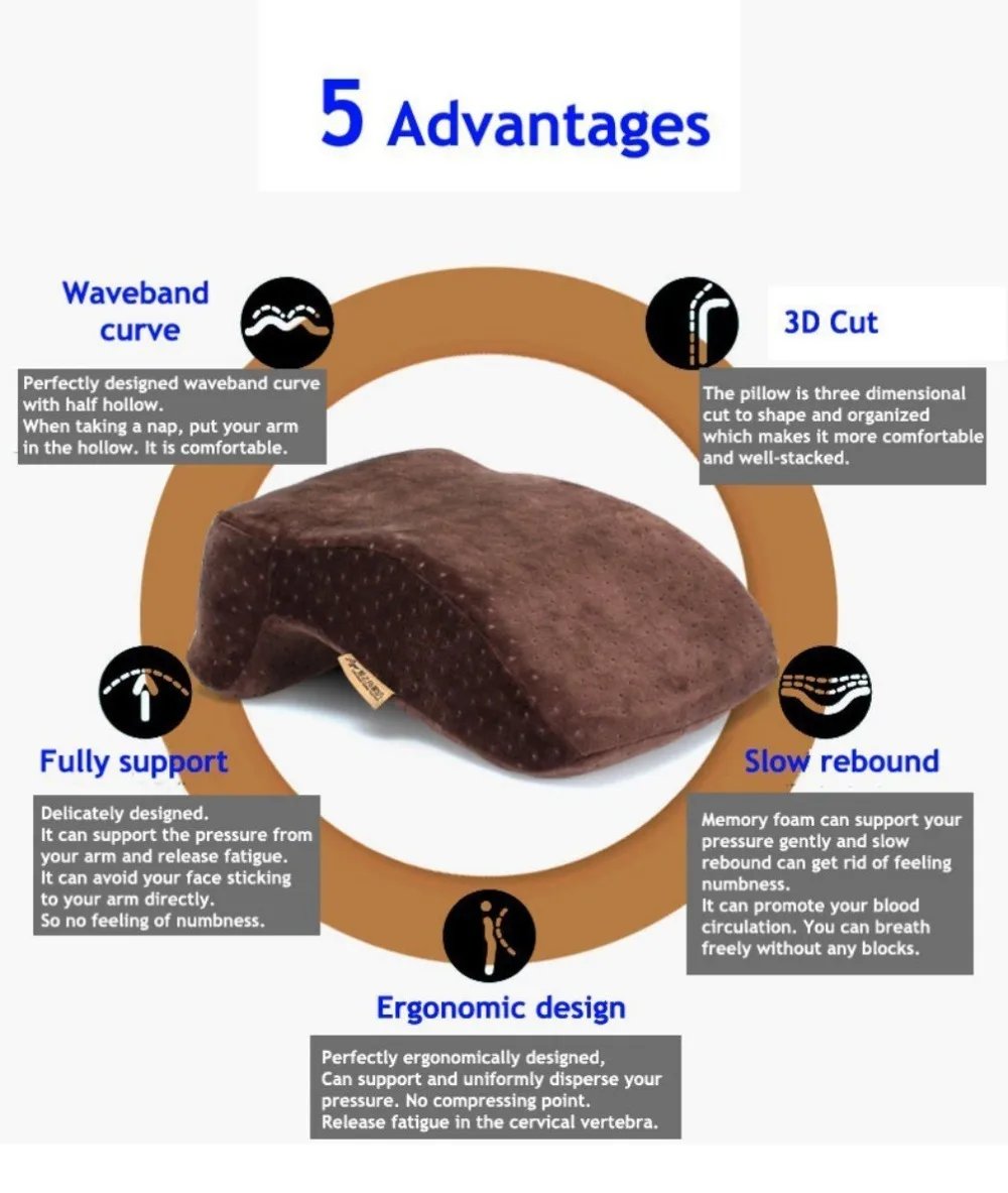 Large Size Slow Rebound Memory Foam Face Down Sleeping Pillow For