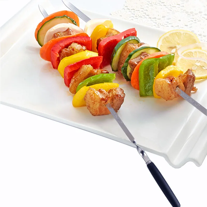 21 5 &quot55 см черное дерево дял шашлыка длинные мясо плоский шашлычная шампур набор