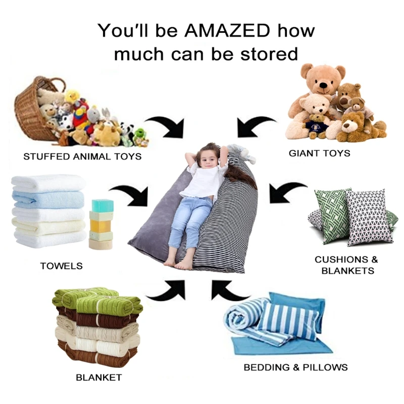 1 Pc Stuffed Animal Storage Bean Bag Chair Baby Kid Toy Sofa Clothes Organizer For Baby chirden High Quality 1 Pc Stuffed Animal Storage Bean Bag Chair Baby Kid Toy Sofa Clothes Organizer For Baby chirden High Quality