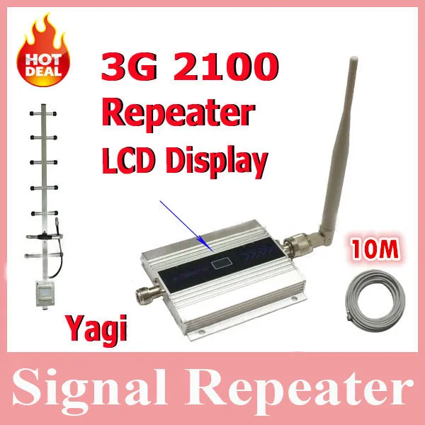 

3G UMTS WCDMA 2100Mhz Repeater Booster Cell phone Signal Repeater Amplifier Amplificador YAGI 3G Indoor and Outdoor +10m Cable