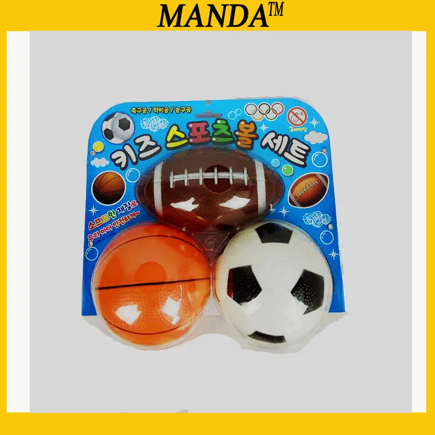 3 шт./компл. Открытый Надувные спортивные мячи для баскетбола Футбол комплекты регби детские игровые мячи игрушки Бесплатная доставка