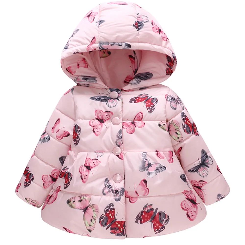

2018 New Fashion Newborn Baby Girls Boys Clothes Children Winter Cotton Warm Soft Long sleeve butterfly print Outfits Clothing