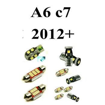 

LED Interior Car Lights For Audi a6 c7 2012+ Error Canceling Dome Reading Visor Door FootWell Trunk 9pc