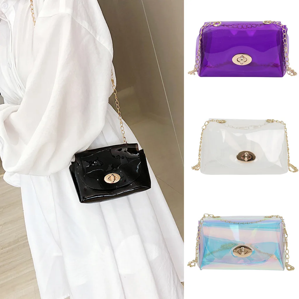 Модный женский Одноцветный прозрачный Флуоресцентный цвет сумка для женщин желе дикая сумка через плечо сумка Да Донна#30