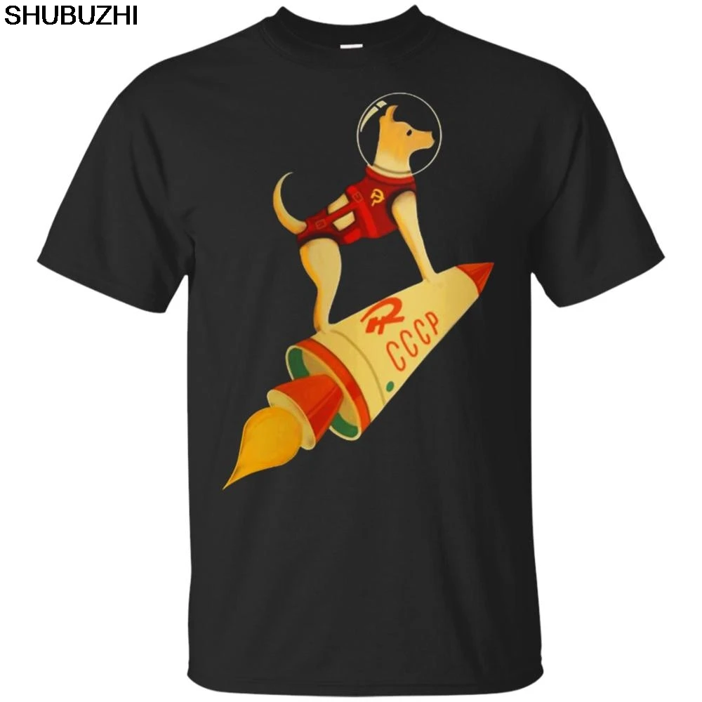 

Cccp Soviet Laika The Russian Space Super Rocket Dog Short Sleeve Tee 100% Cotton Mens Summer Sale T Shirt Funny Tee Shirts