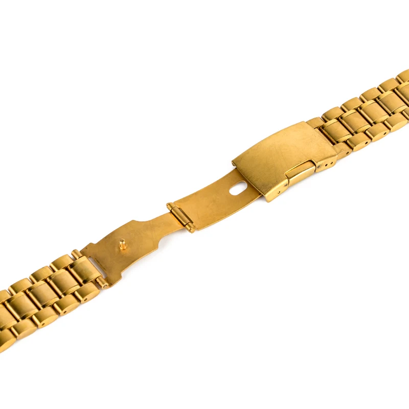 Stainless Steel Metal Strap Watch Band Unisex Bracelet Double Fold Deployment Clasp Watch Buckle18 20 22 24mm watch wrist band
