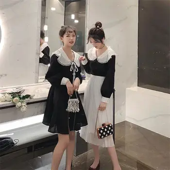 

2019 Mini Dress Sexy Celebrity Full Single-Breasted Women Bow Peter Pan Collar Night Club Body con Party Dresses Wholesale