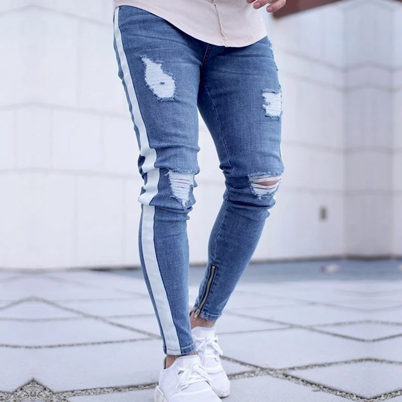 2020 Skinny Jeans Men Sexy Ripped Hole Stretch Denim Trousers Male Autumn Straight Streetwear Pencil Hip hop Jeans Plus Size 2020 Skinny Jeans Men Sexy Ripped Hole Stretch Denim Trousers Male Autumn Straight Streetwear Pencil Hip hop Jeans Plus Size