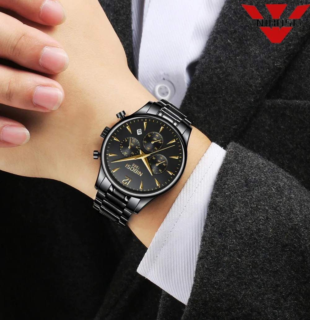 

Relogio Masculino NIBOSI Simple Men Watch Ultra Thin Waterproof Date Wristwatches Men Business Quartz Watches Clock Reloj Hombre