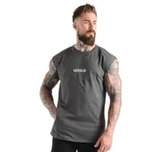 Летние новые модные мужские летние тренажерные залы Фитнес Топ с капюшоном модная мужская одежда свободные дышащие рубашки без рукавов жилет