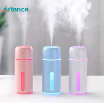 350 ミリリットル Usb 空気加湿器ホームアロマエッセンシャルオイルディフューザーアトマイザー超音波空気加湿器ミストメーカー led ライト