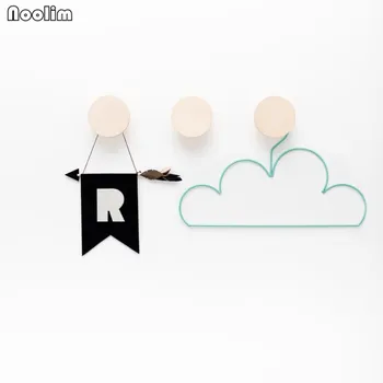 

NOOLIM 3Pcs/Set Round Nordic Wooden Storage Hooks Clothes Hanger Jewelry Organizer Rack Home Kids Room Wall Decoration Gift
