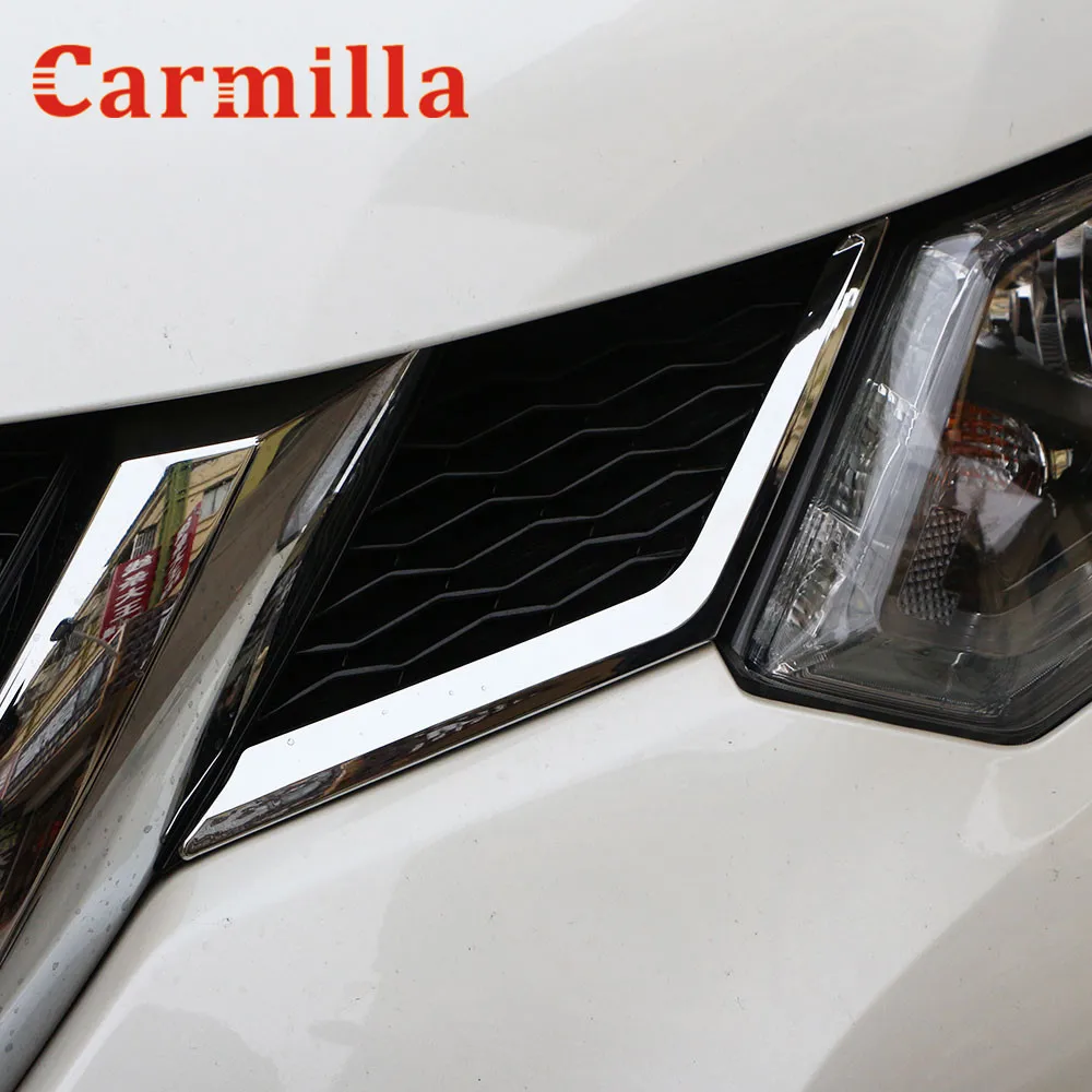 Carmilla ABS Хромированная Автомобильная передняя решетка протектор накладка наклейка для Nissan X-trail Xtrail X Trail Rogue T32 аксессуары для стайлинга автомобилей