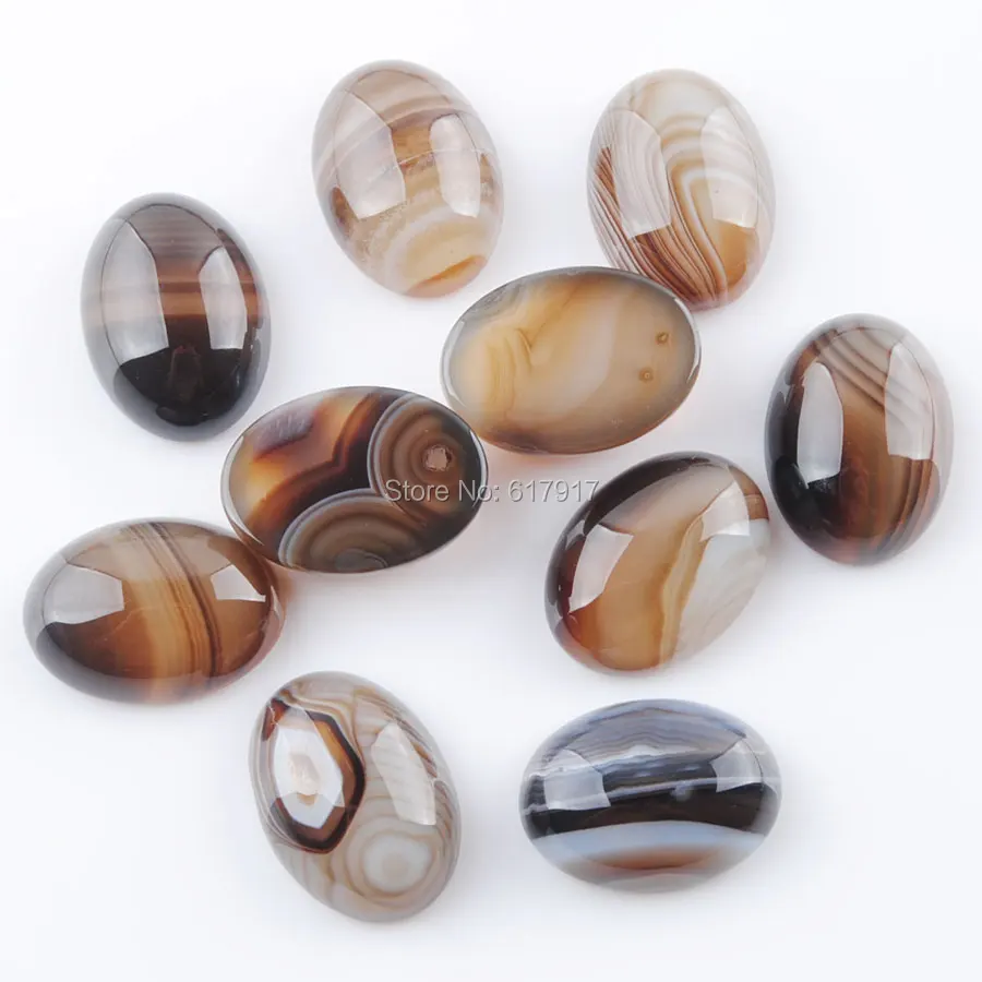 

RONGZUAN Free Shipping Natural Agates Gem Stones Oval Cabochon CAB No Drill Hole 13x18x6mm Jewelry Making 10PCS TU3235