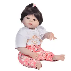 Полный Силиконовый reborn baby girl куклы 22 дюймов 55 см Bebes reborn corpo de силиконовые inteiro реалистичные boneca reborn Детские Подарочные игрушки