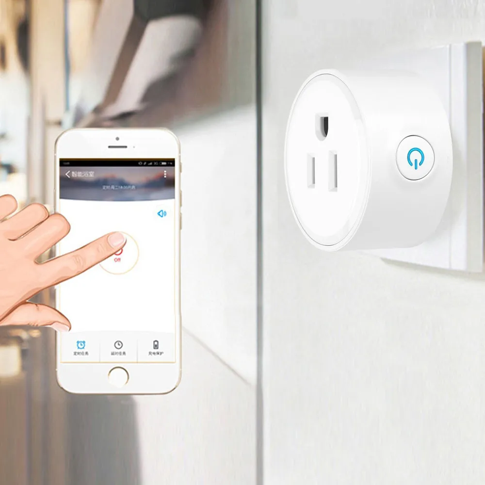 [] Tonbux US Smart Plug, WiFi Пульт дистанционного управления с Alexa, синхронизация включения/выключения питания, Samrt Google Home электрическая мини-розетка