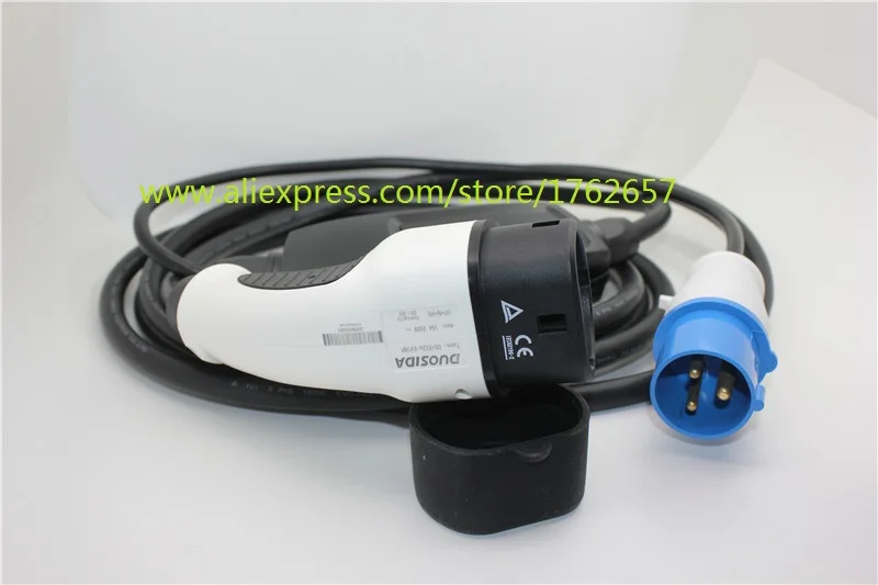 EVSE 16A синий CEE IEC62196-2 DUOSIDA Dostar Тип 2 Портативный EV разъем для зарядки автомобильное зарядное устройство 5 м кабель