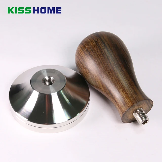 Best Price 41/49/51/53/54/57.5/58/58.35mm Chacate Preto Wooden Tamper Coffee Powder Hammer Stainless Steel Base Coffee Accessories