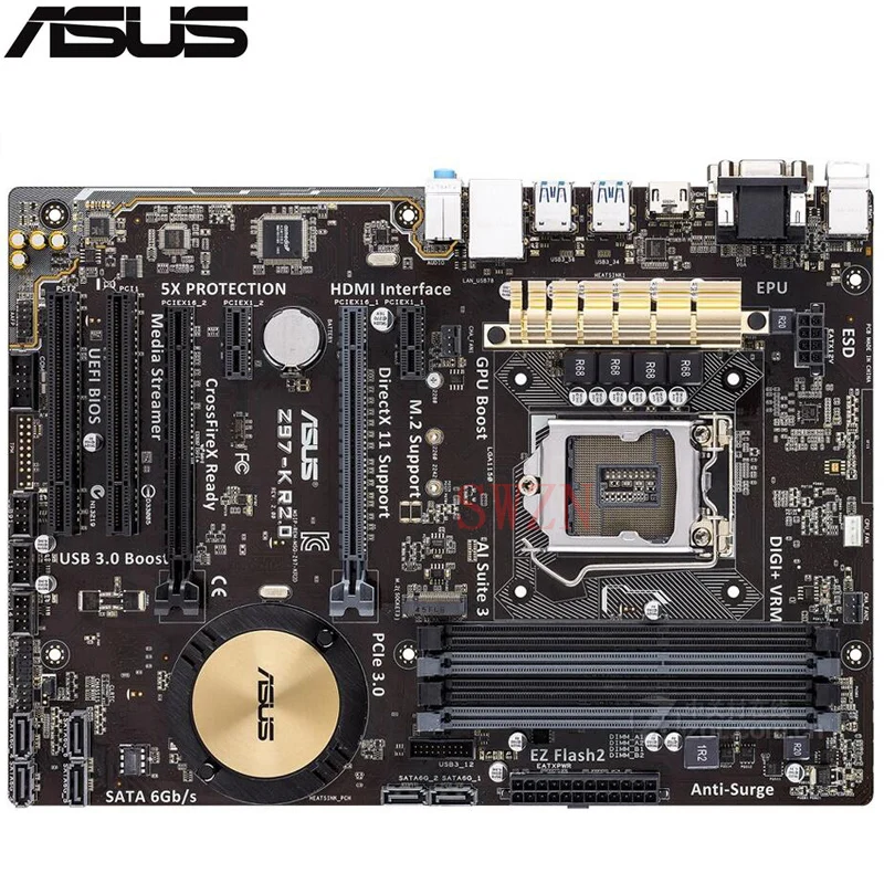 

original Used Server motherboard For Asus Z97-K R2.0 Socket 1150 I7 I5 I3 Maximum 4*DDR3 32GB 4xSATAIII 1xM.2 ATX