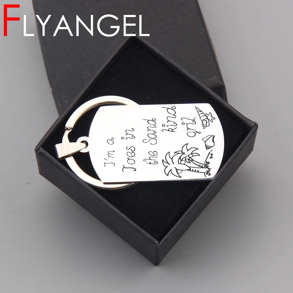 

High Quality Key Chain Engraved In The Sand The And Kind Girl Cute Car Key Tag Keyring Jewelry Gifts For Girlfriend Bag Charm