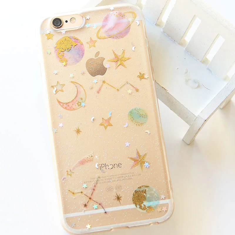 

Cute 3D Gold Crystal Unicorn Stickers Planet Starry Sky Stationery Sticker for Phone Diary Decoration Scrapbooking School Supply