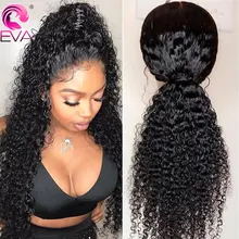 Eva 180% Density 360 Lace Frontal Wig Pre Plucked With Baby Hair Brazilian Remy Curly Human Hair Lace Front Wigs For Black Women