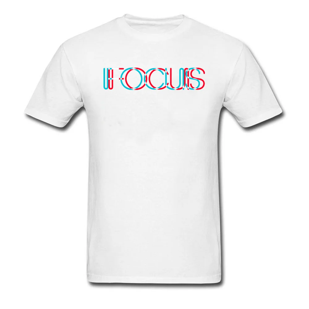 Casual FOCUS Tops & Tees for Men Classic Summer Round Neck 100% Cotton Short Sleeve T-shirts Custom Tee-Shirts FOCUS white