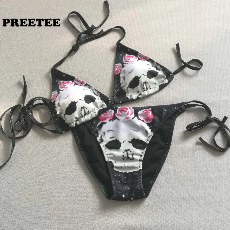 

Hot Sexy Women Swimsuit Micro Bikinis Set With Halter Strap 2017 Bathing Suits Swimwear Brazilian Bottom Monokini Bikinis Women