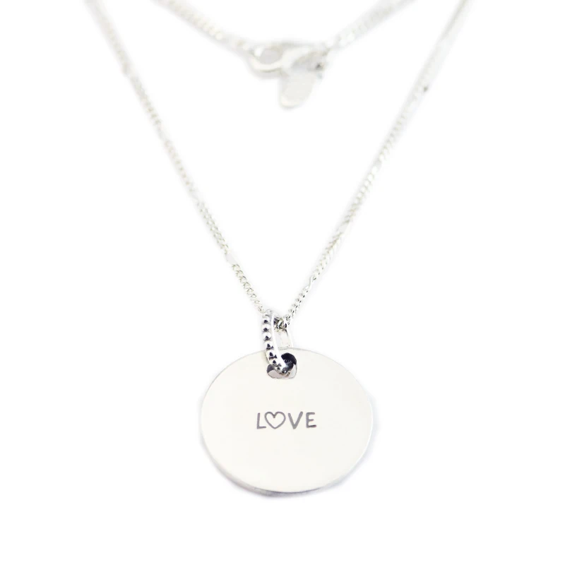 

2018 Summer Love Disc chokers Necklace for women 925 sterling silver Original link chain long pendant necklaces fine jewelry