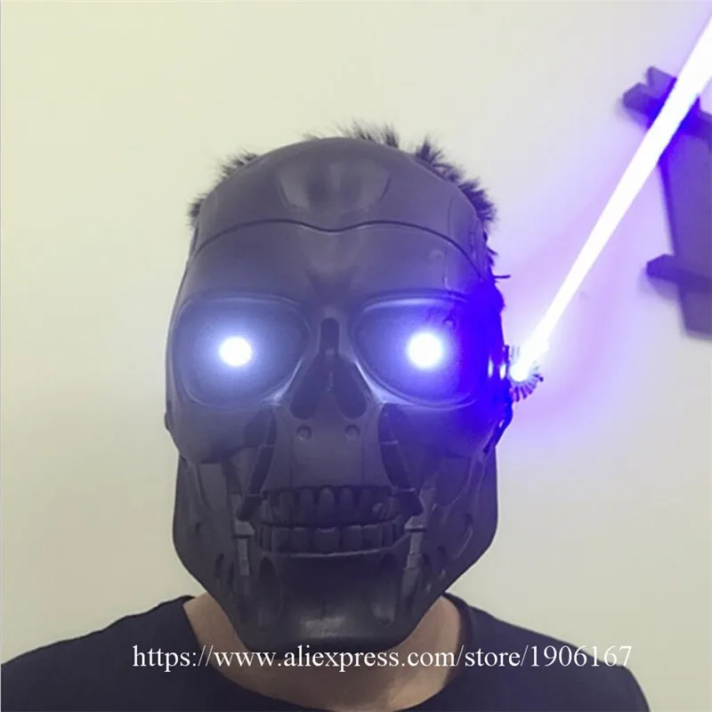 Led luminous laserman show party halloween mask 02