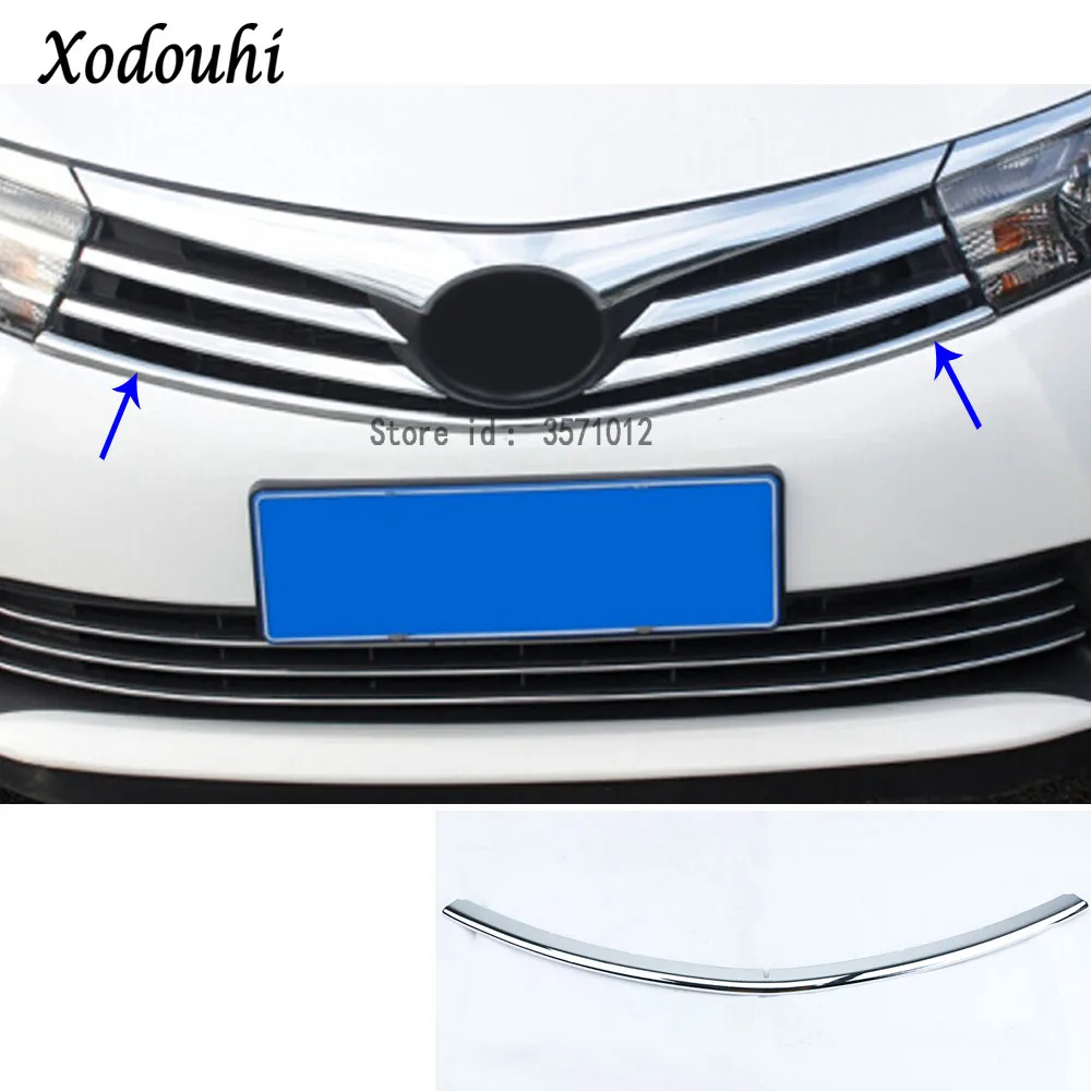 For Toyota Corolla Altis 2014 2015 2016 car body styling cover detector ABS chrome trim Front up Grid Grill Grille hoods 1pcs For Toyota Corolla Altis 2014 2015 2016 car body styling cover detector ABS chrome trim Front up Grid Grill Grille hoods 1pcs