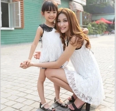 Parent child outfit 2016 mother and daughter of the summer princess han edition fair maiden dress