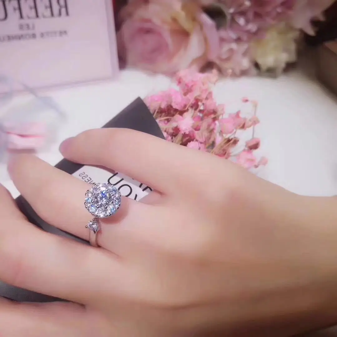 

Silver Rotating Rings Shiny Zircon Design 925 Sterling Silver Adjustable Ring Fashion Jewelry Gift for Women Wholesale RI0053