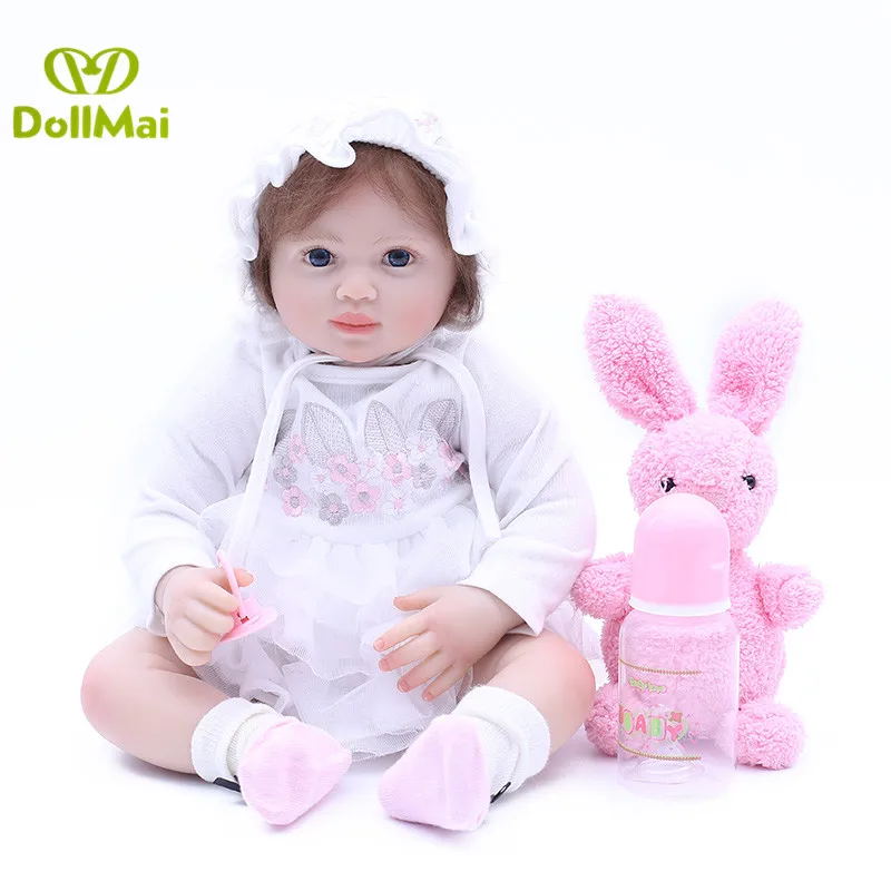 Кукла bebe 20 дюймов reborn мягкая ткань силиконовая Babes фиолетовый комплект одежды