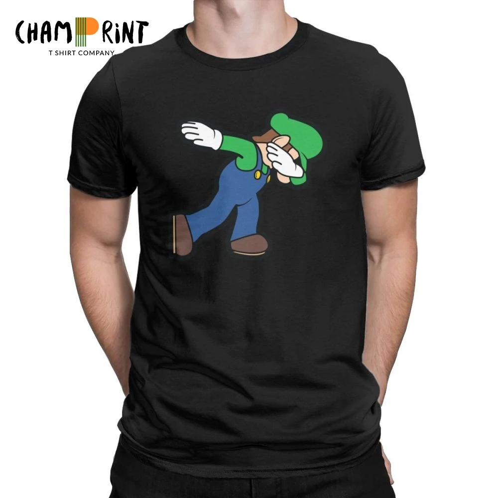 

Luigi Dab Super Mario T Shirts Men 100% Cotton Fashion for Male T-Shirt Round Neck Tee Shirt Short Sleeve Clothes 6XL
