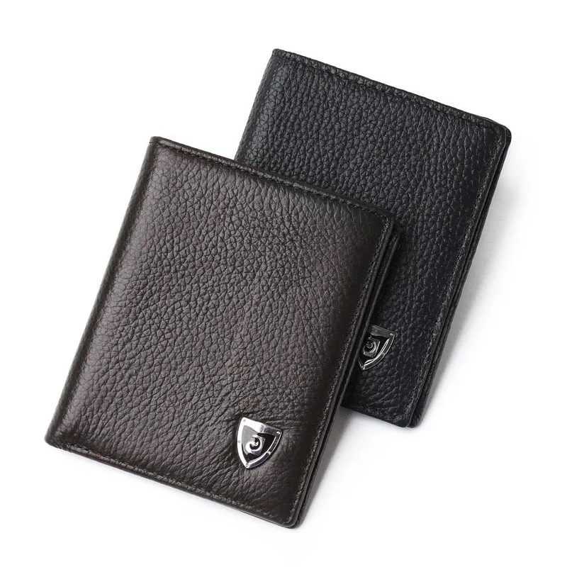 

Fashion Men Small Genuine Leather Purses Ultra-thin Wallet Mini Money Cards Holder Wallets Gifts 88 Best Sale-WT