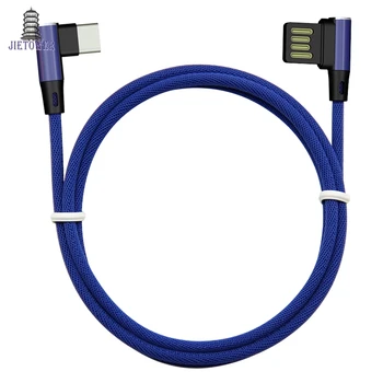 

300pcs USB Type C 90 Degree L Type-c Data Cord Charger Usb-c USBC TypeC 2A Fast Charging Usb C Cable for Samsung mi wholesale