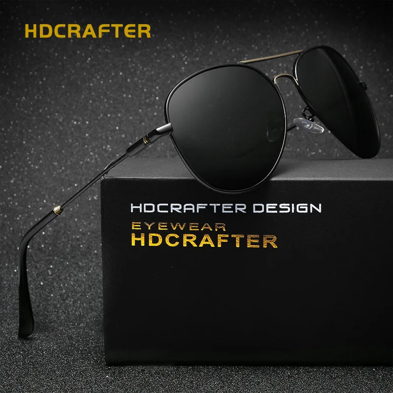 

HDCRAFTER Polaroid Sunglasses Men Driving Polarized Sun Glasses for Mens Brand Designer Gafas De Sol De Los Hombres Del Deporte