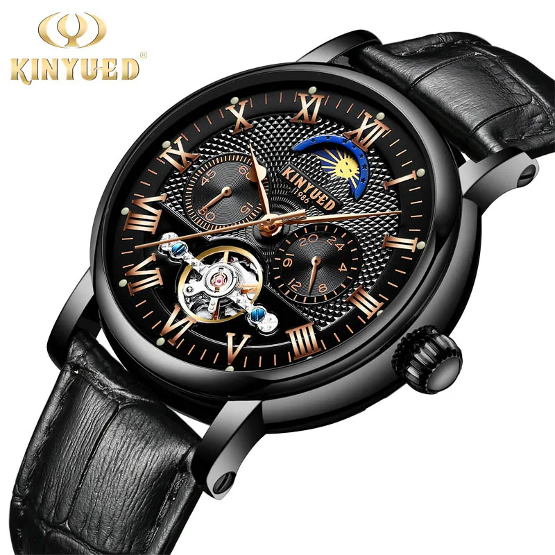 KINYUED Top Luxury Brand Automatic Mechanical Watch Men's Sports Self wind Wrist watch Genuine Leather strap Fashion Clock Male KINYUED Top Luxury Brand Automatic Mechanical Watch Men's Sports Self wind Wrist watch Genuine Leather strap Fashion Clock Male