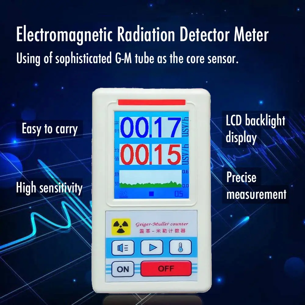 

Electromagnetic Radiation Detector Geiger Counter Radiation Dosimeter Beta Gamma X-ray Tester Personal Marble Detectors