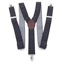OnnPnnQ Мода Для мужчин жаккардовые подтяжки 3,5 см в ширину 3Clips-on ежедневно Повседневное подтяжки Бизнес подтяжки для Муж папа Male