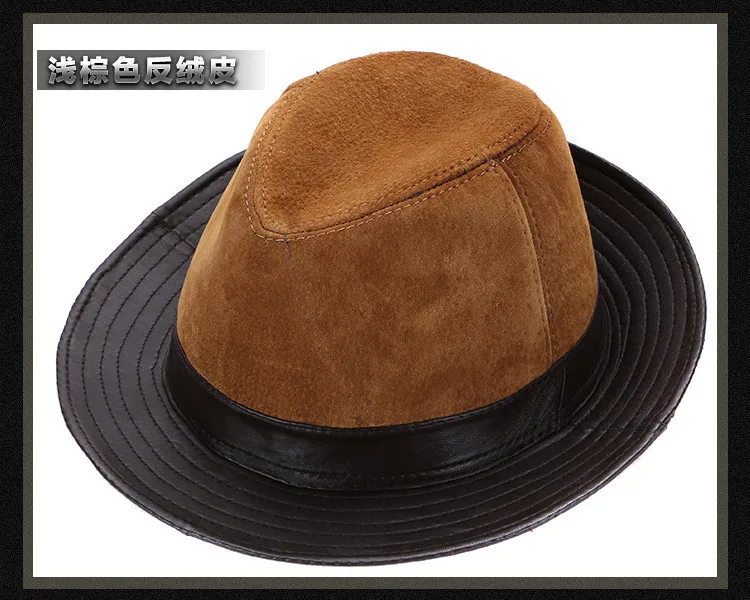 Осенне-зимняя большая шляпа с полями стильная кожаная овечья кожа кожаная шляпа мужская фетровая шляпа унисекс уличная крутая ковбойская