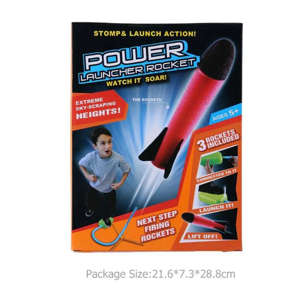 Детская лапка пластиковая ракета пусковая установка давление воздуха на открытом воздухе научная образовательная игрушка многопользовательская игра игрушка для подарка 3 ракета