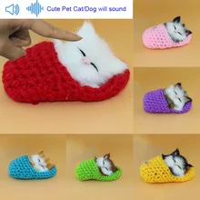 Реалистичные детские игрушки милые плюшевые тапочки кошка Мягкая кукла моделирование звук игрушки S7JN