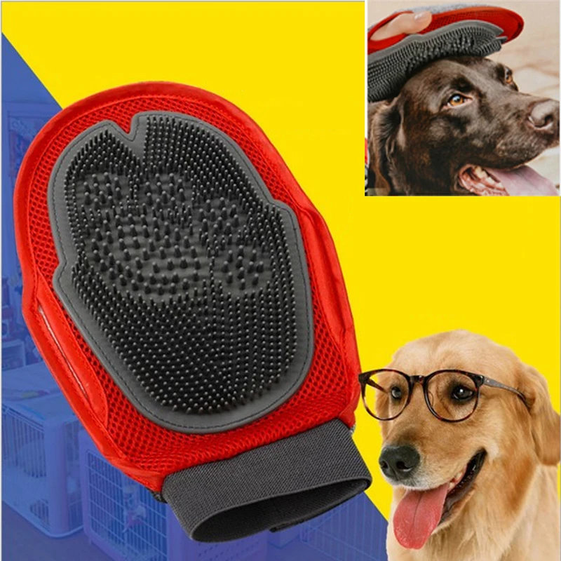 2016 Hot Sale Cat Pet Dog Grooming Groom Glove Mitt Brush Comb Massage Bath Brand Newgrooming