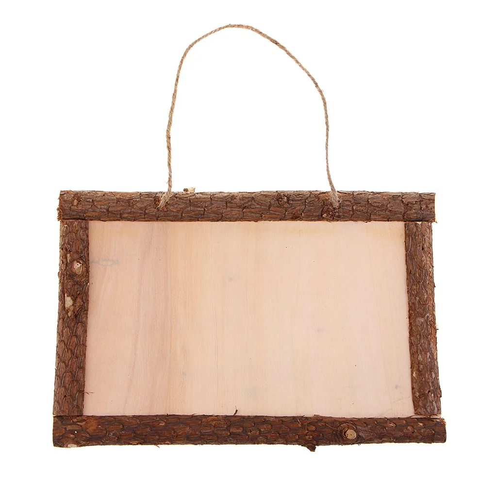 Vintage Style Wooden Photo Frame Blank Wood Picture Frame Sign Plaque DIY Home Wall Decor Rustic Wedding Decoration 