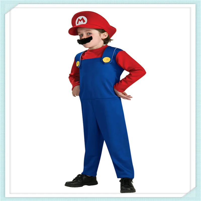 

Funy Cosplay Costume Super Mario Luigi Brothers Fancy Dress Up Party Costume Cute Costume Adult Children Kid C-26